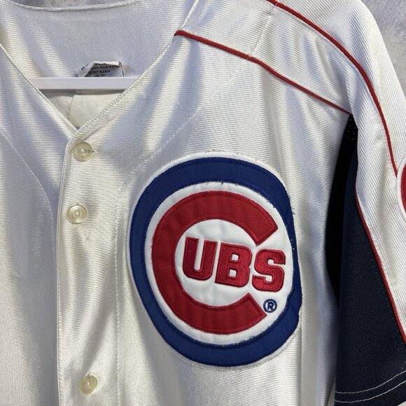 Chicago Cub Majestic Baseball Jersey White Button Up MLB Mens Large - Picture 3 of 16